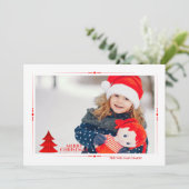 オークリスマスツリーフォトホリデーカード シーズンカード (スタンド正面)