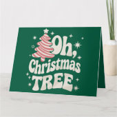 オークリスマスツリーライトメリークリスマスクリスマス カード (正面)