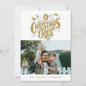 オークリスマスツリー金ゴールド写真家 シーズンカード (正面)