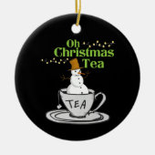 オークリスマスティー – ティー恋人クリスマスホリデー セラミックオーナメント (正面)