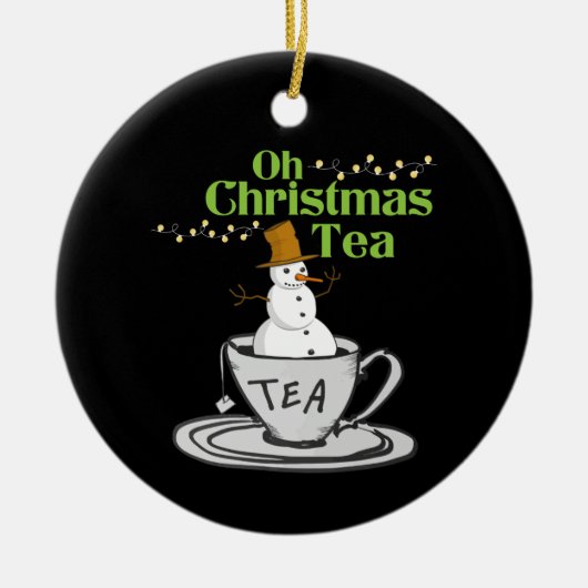オークリスマスティー – ティー恋人クリスマスホリデー セラミックオーナメント (正面)