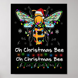 オークリスマスビーサンタ帽子ビーライトクリスマス ポスター