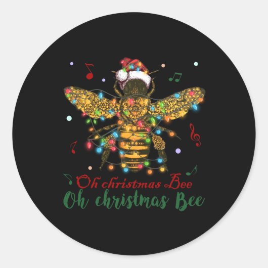 オークリスマスビー | Oh Christmas Bee ラウンドシール (正面)