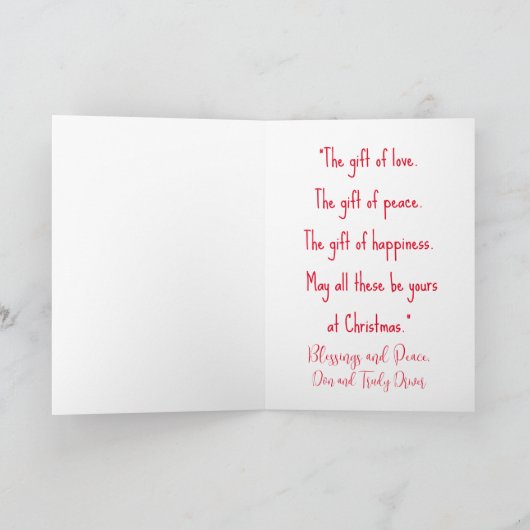 オークリスマスフォールディングホリデークリスマスカード シーズンカード (内部)