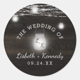 オークリッジウ素朴ッド&メイスンジャールモノグラム結婚ズ ラウンドシール