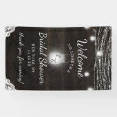 オークリッジダーク素朴ウッドブライダルシャワーへようこそ 横断幕 (横)