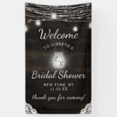 オークリッジダーク素朴ウッドブライダルシャワーへようこそ 横断幕 (縦)