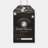 オークリッジダーク素朴ウッドブライダルディスプレイシャワー ギフトタグ (正面)