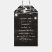 オークリッジダーク素朴ウッドブライダルディスプレイシャワー ギフトタグ (裏面)