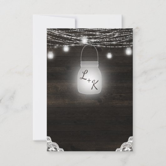 オークリッジダーク素朴ブラウンウッド婚約パーティ 招待状 (裏面)