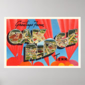 オークリッジテネシーTNオールドヴィンテージ旅行土産 ポスター (正面)