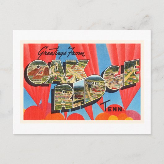 オークリッジテネシーTNオールドヴィンテージ旅行土産 ポストカード (正面)