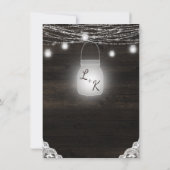 オークリッジ素朴ウッドカップルウェディングシャワー 招待状 (裏面)