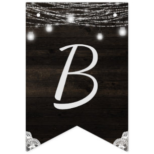 オークリッジ素朴ウッドブライドへブライダルシャワー バンティングフラッグ