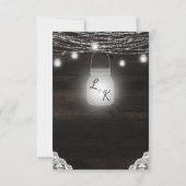 オークリッジ素朴ウッド結婚のリハーサルディナー 招待状 (裏面)