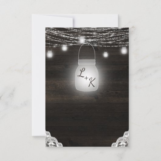 オークリッジ素朴ウッド結婚のリハーサルディナー 招待状 (裏面)