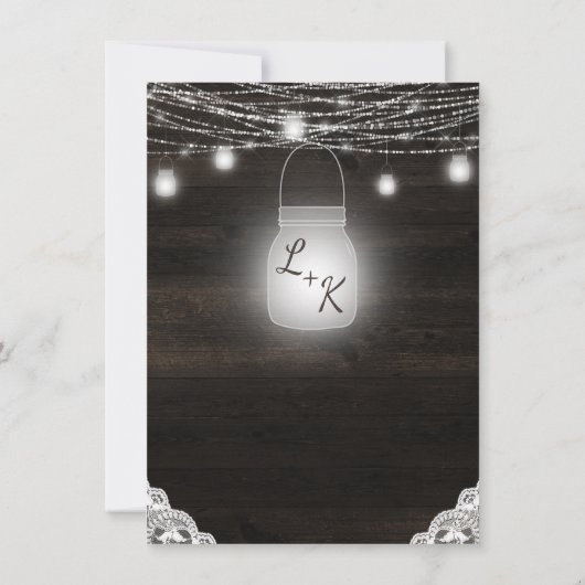 オークリッジ素朴ウッド&レース結婚ズブライダルシャワー 招待状 (裏面)