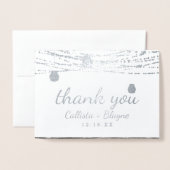 オークリッジ素朴サンキュー結婚のフォトシルバー 箔カード (封筒付き正面)