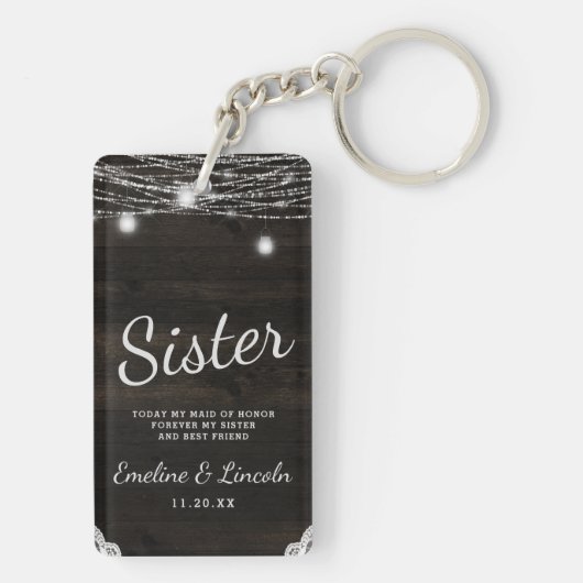 オークリッジ素朴ダークウッドザシスター引用文 キーホルダー (裏面)
