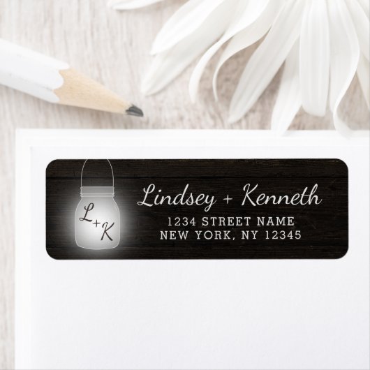 オークリッジ素朴ダークウッド結婚ズ差出人住所 ラベル (インサイチュ)