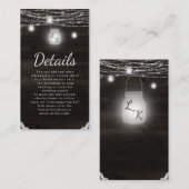 オークリッジ素朴ダークウッド&レース結婚詳細 エンクロージャーカード (正面/裏面)