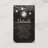 オークリッジ素朴ダークウッド&レース結婚詳細 エンクロージャーカード (正面)