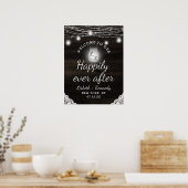 オークリッジ素朴ハッピーエバー披露宴標識 ポスター (キッチン)