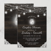 オークリッジ ラスティック ウッド カップルの結婚前お祝い 招待状 (正面/裏面)