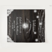 オークリッジ ラスティック ウッド & メイソンジャー ウェディング ウェルカム タペストリー (正面(横))