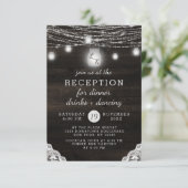 オークリッジ ラスティック ウッド & レース ウェディング レセプション 招待状 (スタンド正面)