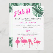 オークリーの群れ！フラミンゴ熱帯バチェロレッテイン 招待状 (正面/裏面)