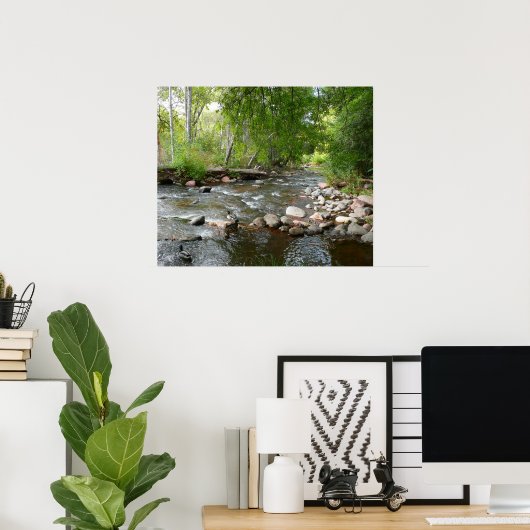 オークリークとマラードダックスの自然写真 ポスター (ホームオフィス)