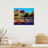 オークリークに反射する大聖堂の岩 ポスター (キッチン)