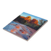 オークリークに反射する大聖堂ロックのサンセット タイル (側面)