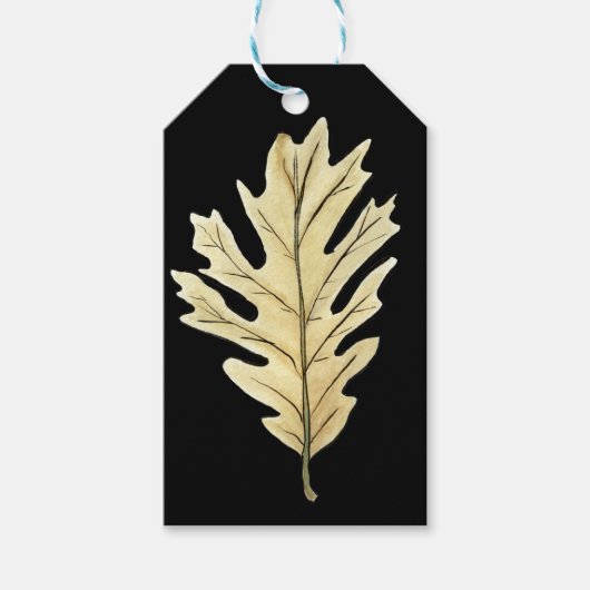 オークリーフの水彩 ギフトタグ (正面)