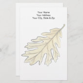 オークリーフの水彩 便箋 (正面/裏面)