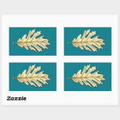 オークリーフの水彩 長方形シール (シート)