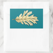 オークリーフの水彩 長方形シール (バッグ)