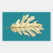 オークリーフの水彩 長方形シール (正面)