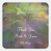 オークリーフアジサイ結婚ズ感謝メッセージカード スクエアシール (正面)