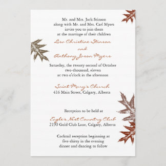 オークリーフ素朴結婚式招待状 招待状