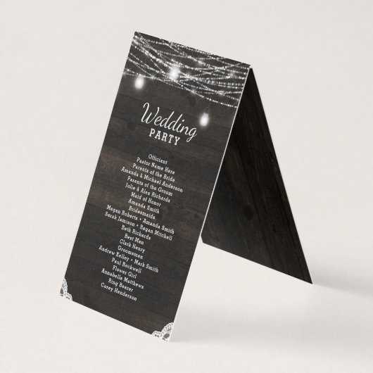 オークリー素朴ジ木材結婚式プログラム (裏面)