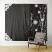 オークリー素朴ジ木結婚のフォトブース背景 タペストリー (インサイチュ(横))