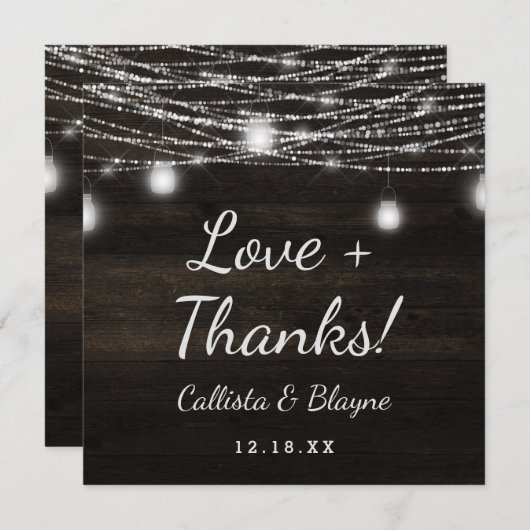 オークリー素朴ジ結婚の愛とスクエア感謝していー サンキューカード (正面/裏面)