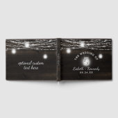 オークリー素朴ッジダークウッド&メイスンジャー結婚ズ ゲストブック (全面)