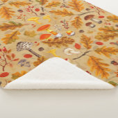 オークルの森のキノコと秋の植物 シェルパブランケット (3/4)