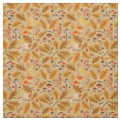 オークルの森のキノコと秋の植物 ファブリック (見本)