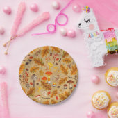 オークルの森のキノコと秋の植物 ペーパープレート (パーティー)