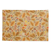 オークルの森のキノコと秋の植物 枕カバー (裏面-左)