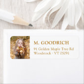 オークルエレガント秋フォト差出人住所 ラベル (インサイチュ)